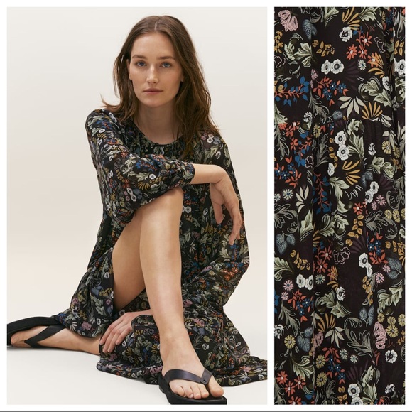 NWOT. Massimo Dutti Floral Print Viscose Midi Dress. Size M. - Picture 3 of 9